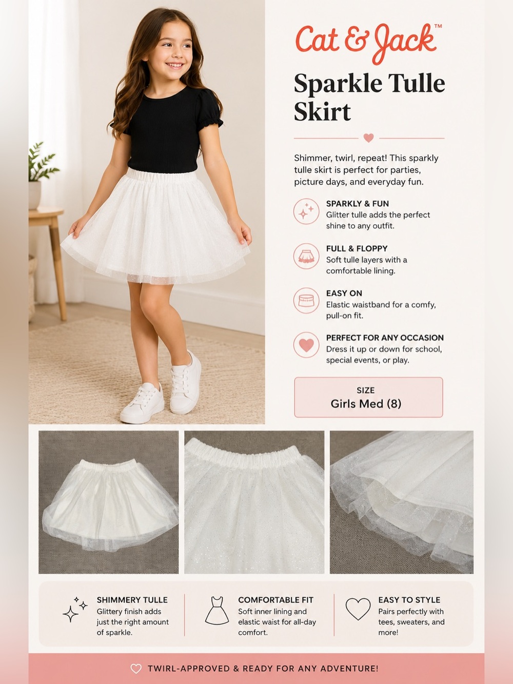 Cat & Jack White Tulle Circle Skirt